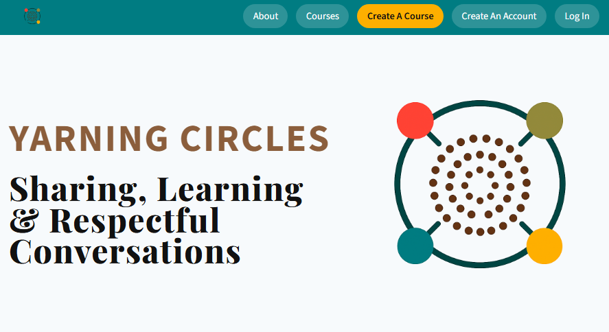 Yarning Circles home page screenshot